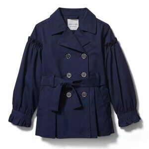 NWOT Girls Merchant Marine Ruffled Belted Trench Coat, Size 5-6